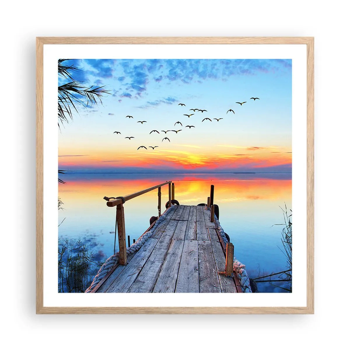 Plagát v ráme zo svetlého duba - Je čas isť späť… - 60x60 cm