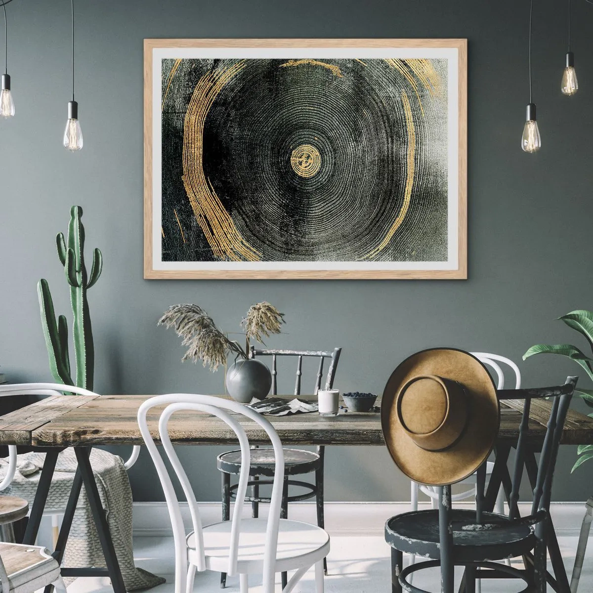 Plagát v ráme zo svetlého duba - Zmena a trvanie - 91x61 cm