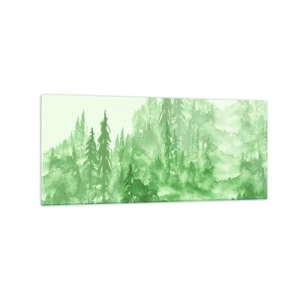 Obraz na skle - Rozmazaný zelenou hmlou - 120x50 cm