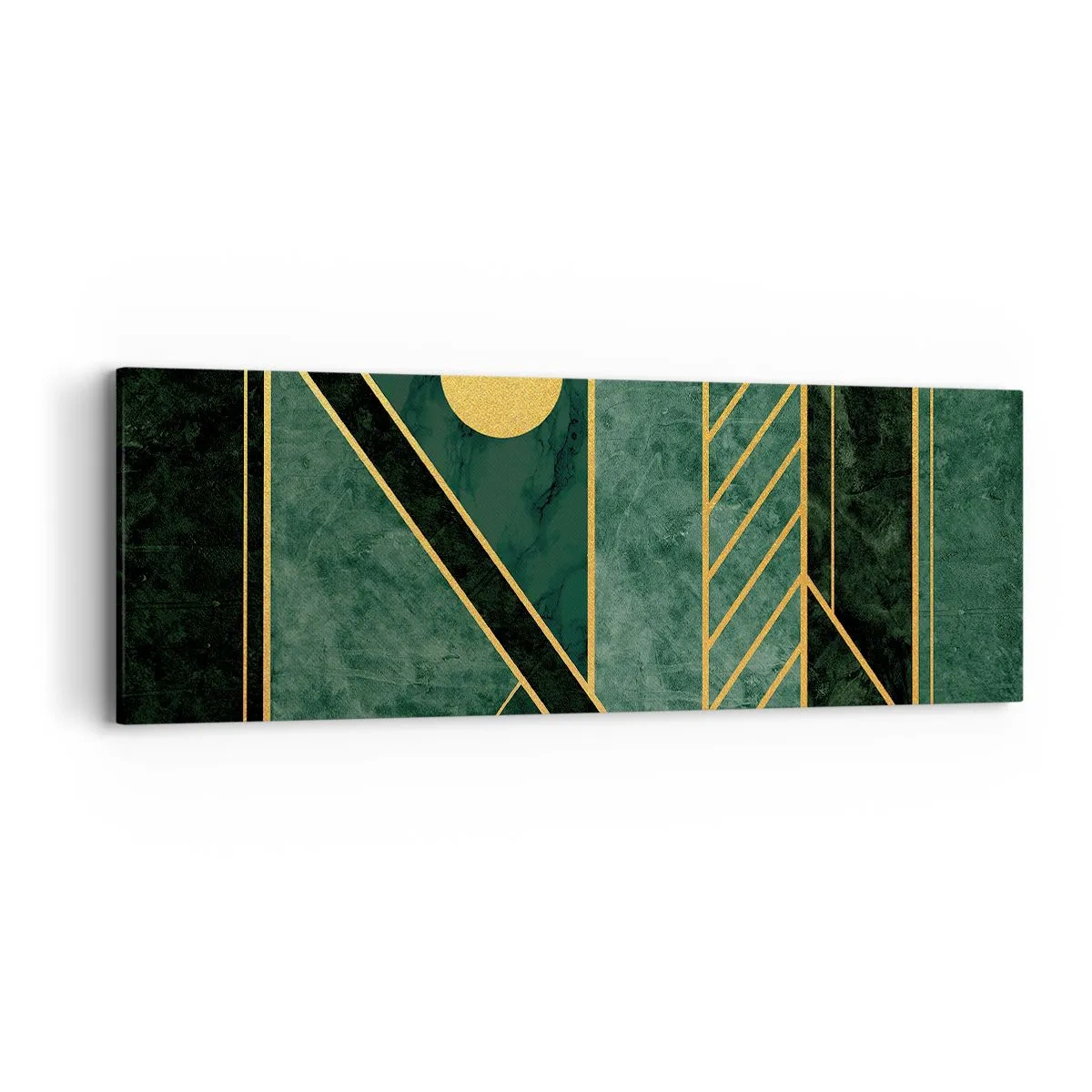 Obraz na plátne - Dynamika zlata a lazuritu - 90x30 cm