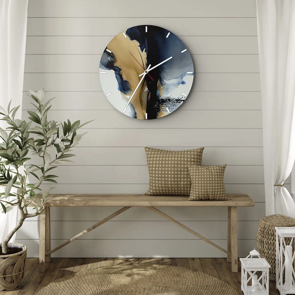 Nástenné hodiny - Za závojom - 40x40 cm