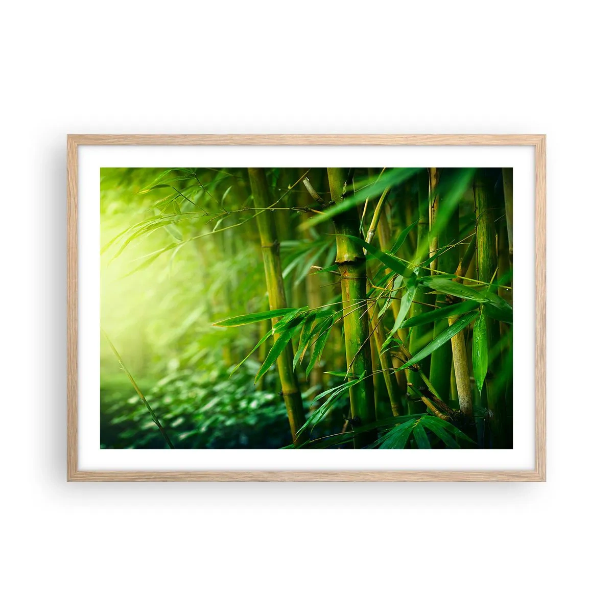 Plagát v ráme zo svetlého duba - Poznať samotnú zeleň - 70x50 cm
