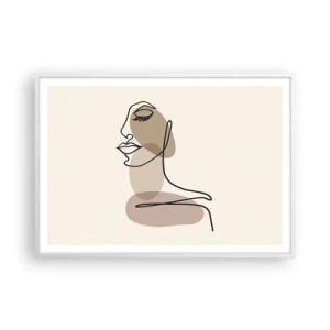 Plagát v bielom ráme - Určitá línia krásy - 100x70 cm