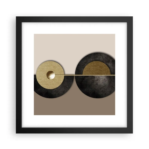 Plagát v čiernom ráme - Variácie okolo kruhu - 30x30 cm