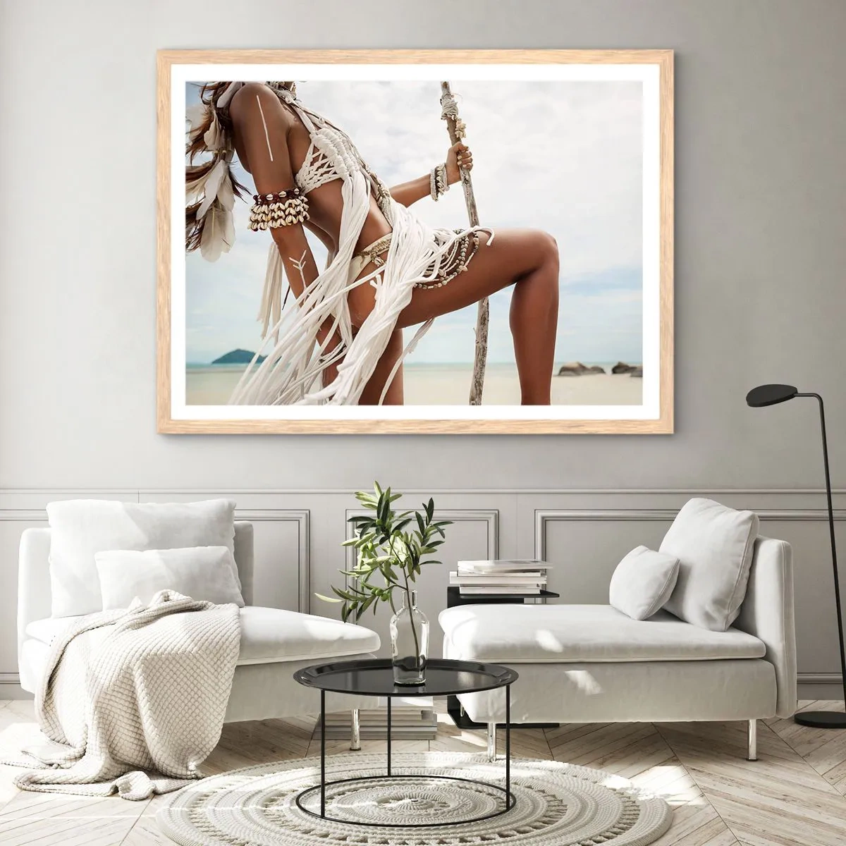 Plagát v ráme zo svetlého duba - Kňažka slnka - 91x61 cm