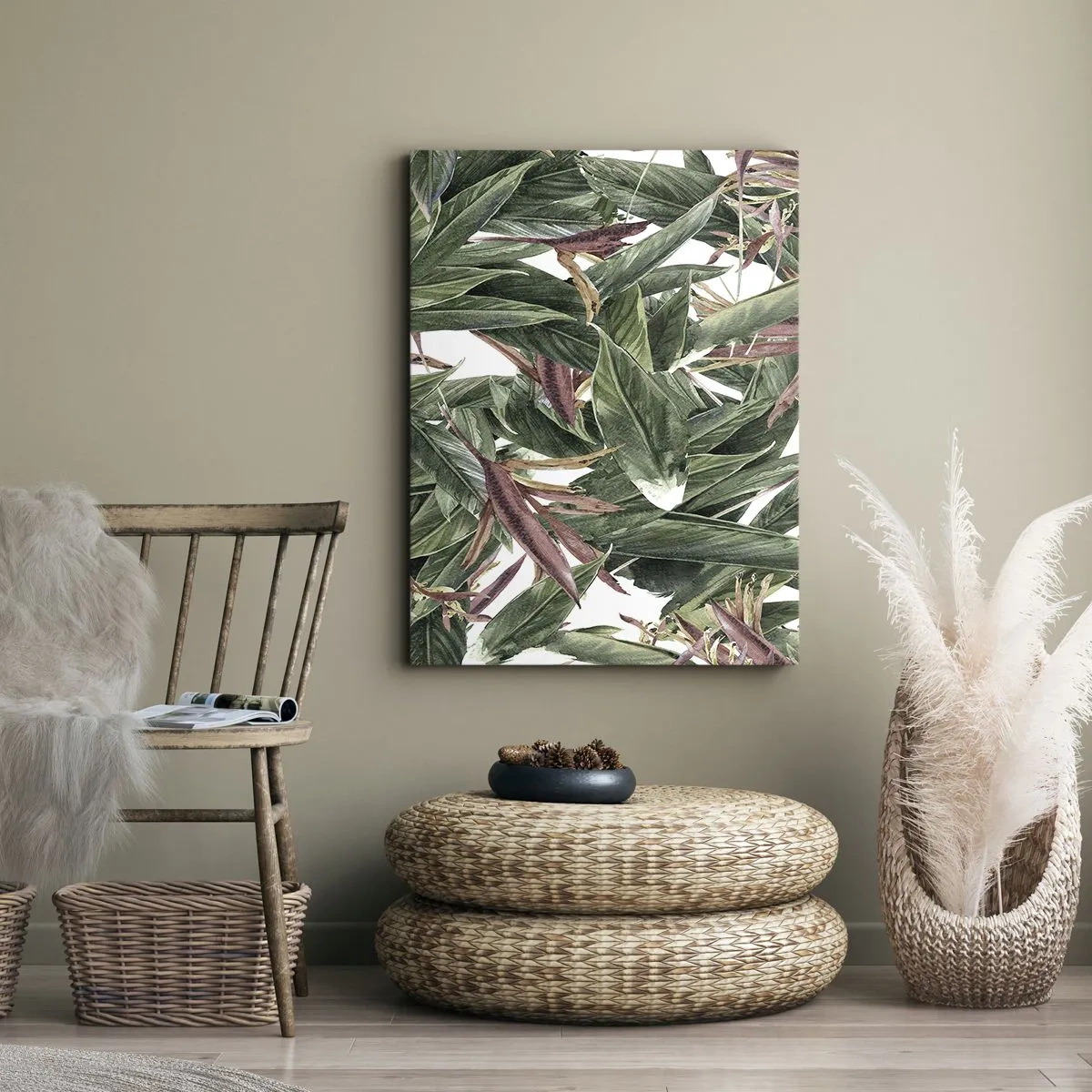 Obraz na plátne - Smaragdovo-ľaliové húštie - 50x70 cm
