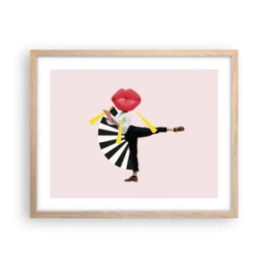 Plagát v ráme zo svetlého duba - Surrealistický pop-art - 50x40 cm