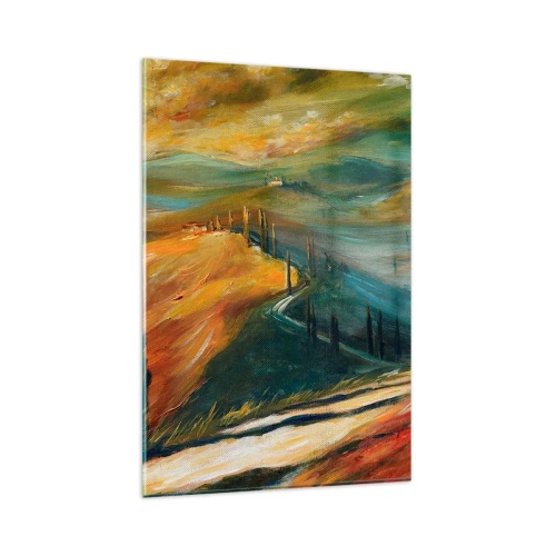 Obraz na skle - Toskánska krajina - 80x120 cm