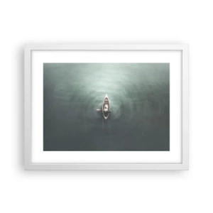 Plagát v bielom ráme - Cez mesačné jazero - 40x30 cm