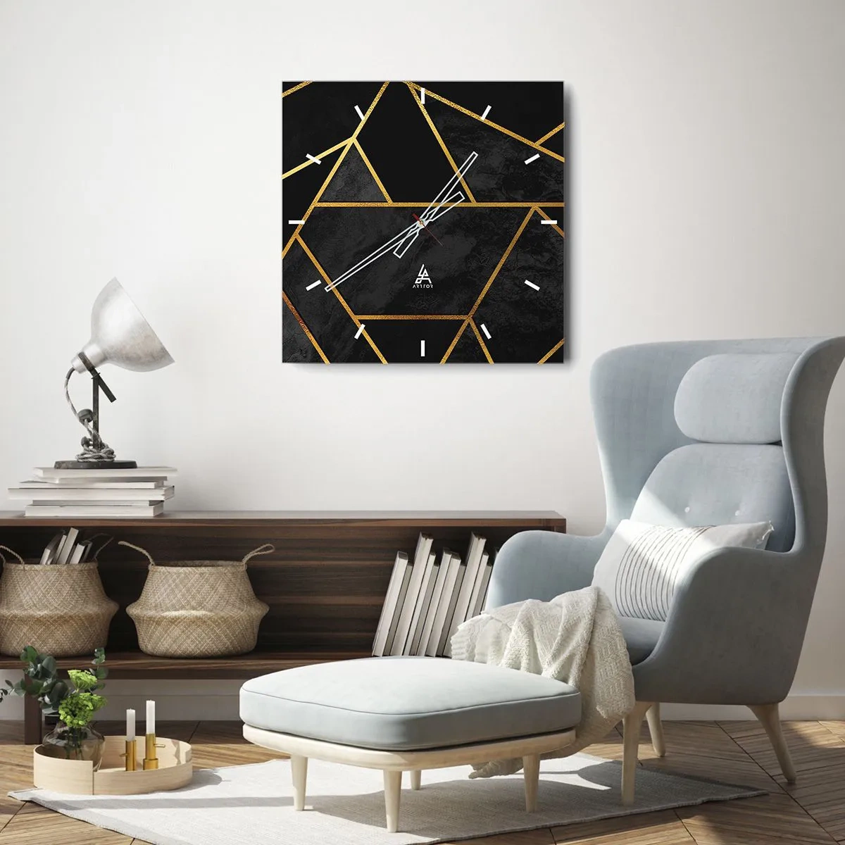 Nástenné hodiny - Temnota a svetlo - 40x40 cm