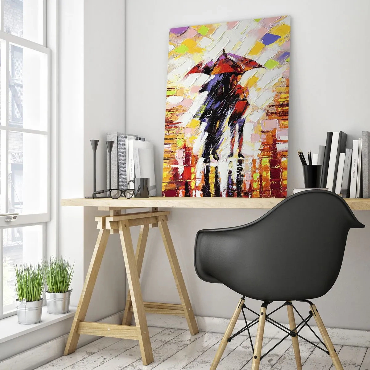 Obraz na skle - Spoločne cez noc a dážď - 50x70 cm