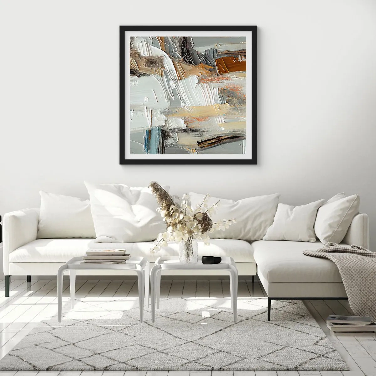 Plagát v čiernom ráme - Farebné nahromadenie - 60x60 cm