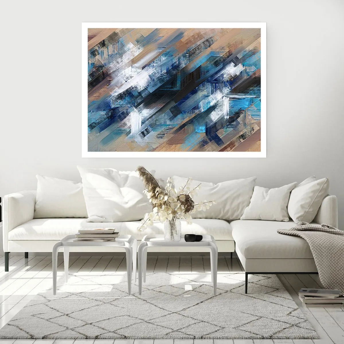 Plagát - Modrá šikmosť - 50x40 cm