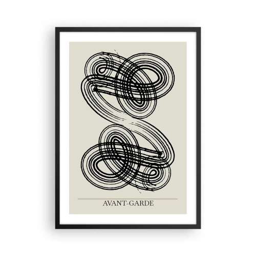Plagát v čiernom ráme - Abstraktná kompozícia avantgardných línií - 50x70cm - Vyšlo to spontánne - Moderná nástenná dekorácia do obývacej izby a spálne ARTTOR