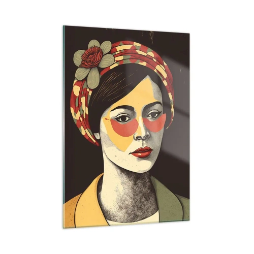 Obraz na skle - Koralová dáma - 50x70 cm