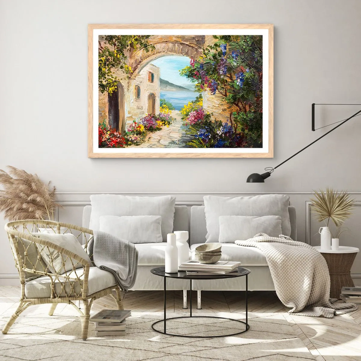 Plagát v ráme zo svetlého duba - Pôvab pobrežnej krajiny - 100x70 cm