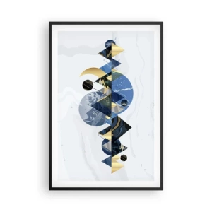 Plagát v čiernom ráme - Geometrická krajina - 61x91 cm