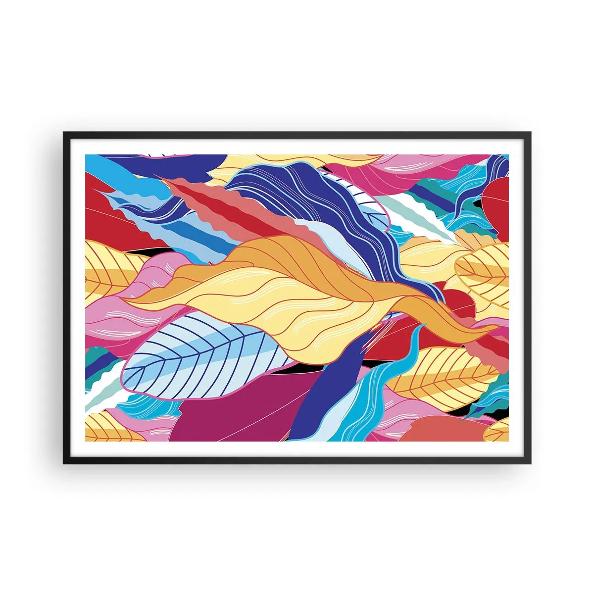 Plagát v čiernom ráme - Farebný neporiadok - 100x70 cm