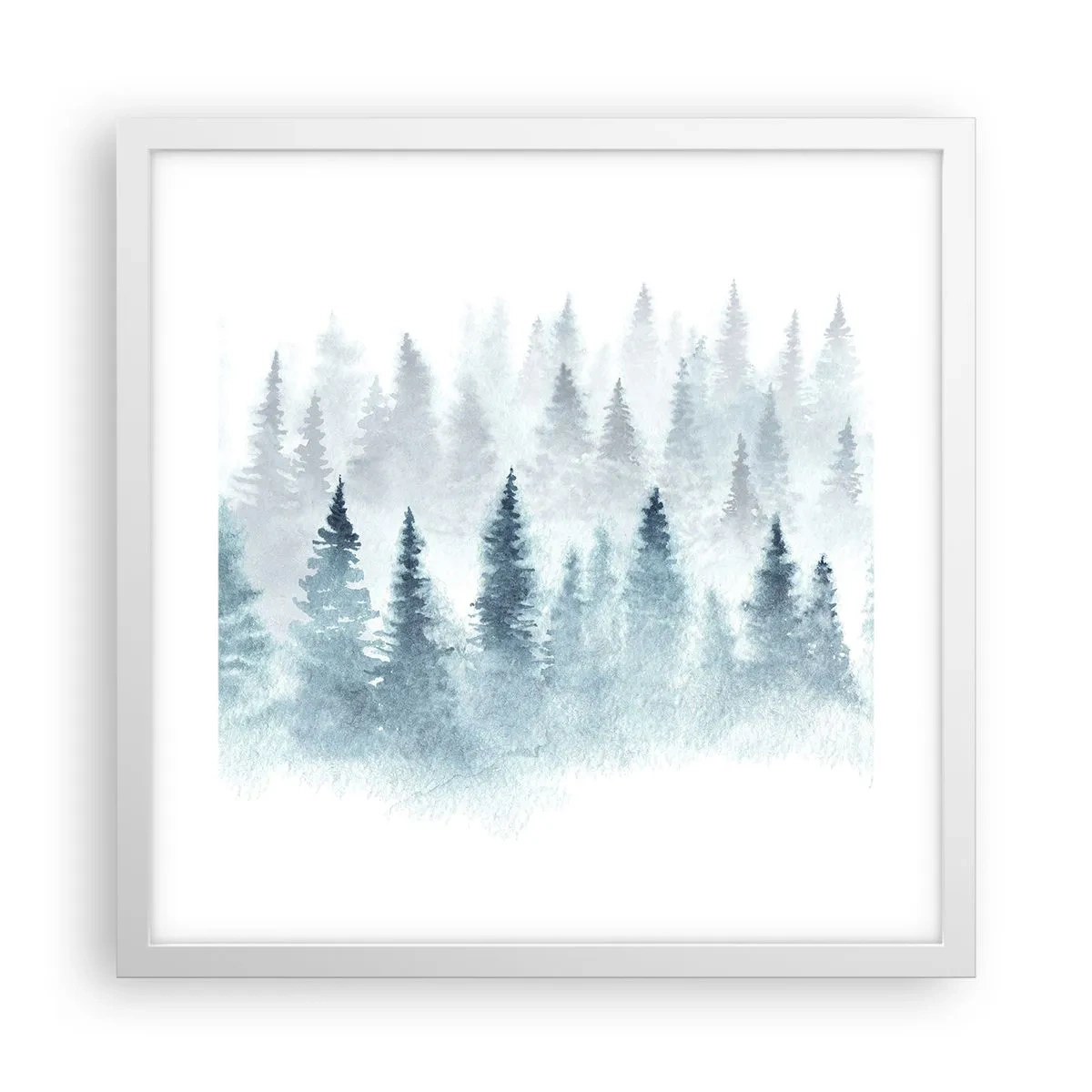 Plagát v bielom ráme - Zahalené hmlou - 40x40 cm