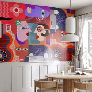 Fototapeta Premium Canvas - Tvárou v tvár - Abstrakcia, Kus, Tváre - 200x140 cm