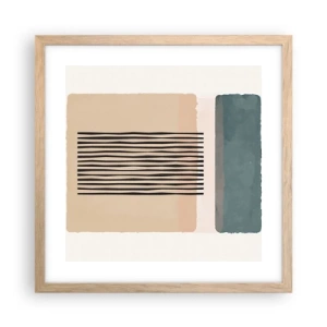 Plagát v ráme zo svetlého duba - Všetko v poriadku - 40x40 cm