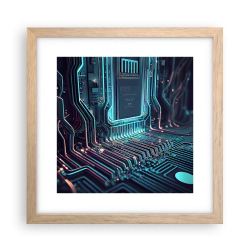 Plagát v ráme zo svetlého duba - Len tak premýšľam… - 30x30 cm