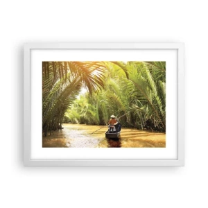 Plagát v bielom ráme - Palmovou roklinou - 40x30 cm