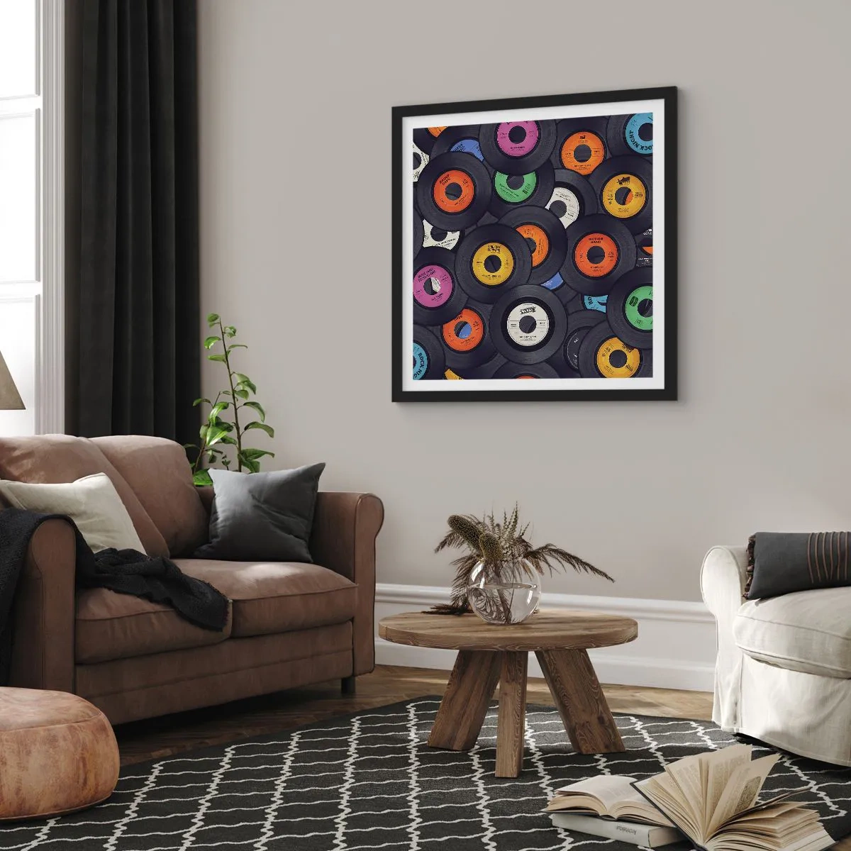 Plagát v čiernom ráme - Farby klasiky - 50x50 cm