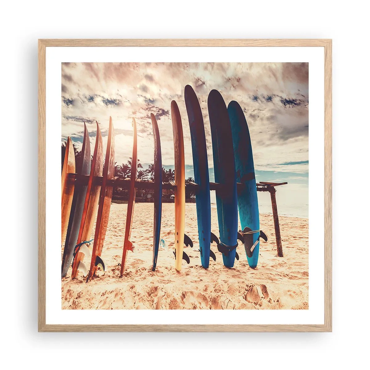 Plagát v ráme zo svetlého duba - Dobrú noc, tak zajtra. - 60x60 cm