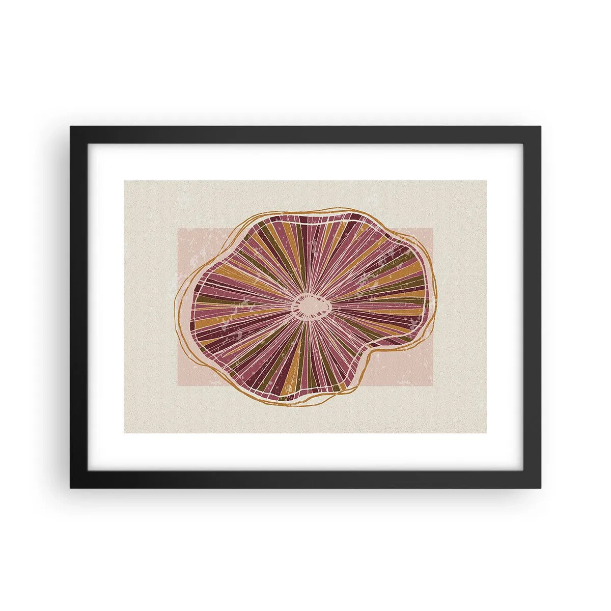 Plagát v čiernom ráme - Radiálna abstrakcia - 40x30 cm