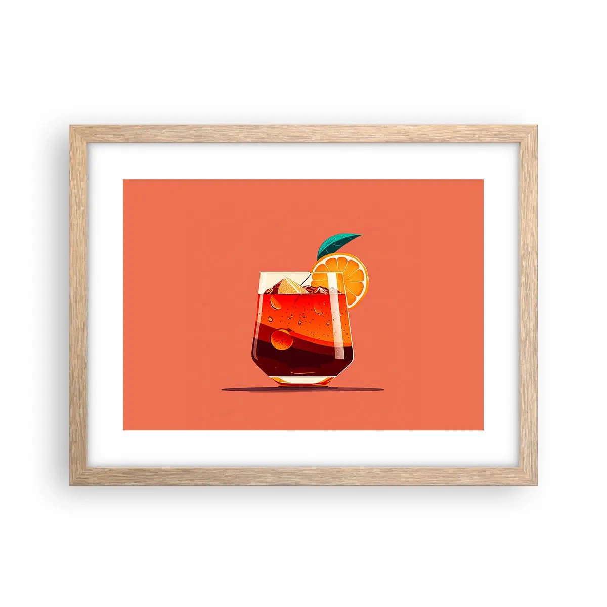 Plagát v ráme zo svetlého duba - Letné osvieženie - 40x30 cm