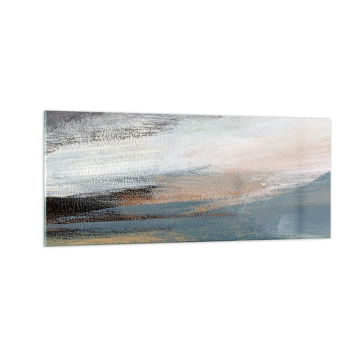 Obraz na skle - Abstrakcia: severná krajina - 100x40 cm