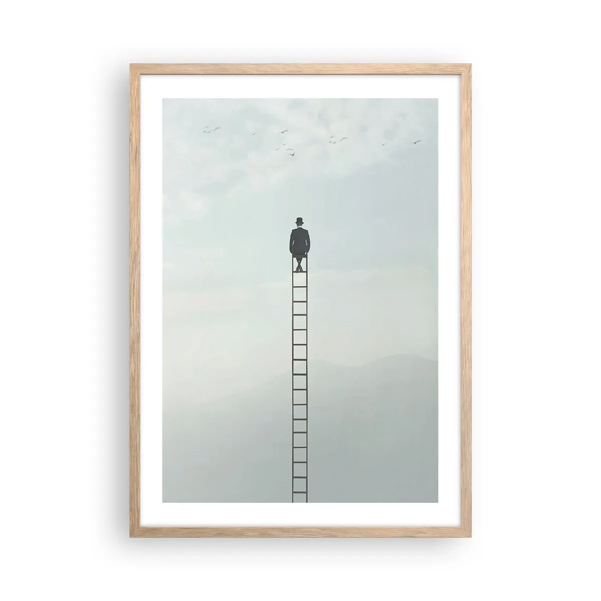 Plagát v ráme zo svetlého duba - Povzniesť sa nad to - 50x70 cm