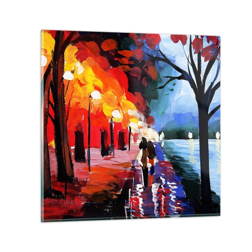 Obraz na skle - Horúca jeseň v parku - 30x30 cm