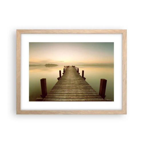 Plagát v ráme zo svetlého duba - Úsvit, svitanie, svetlo - 40x30 cm