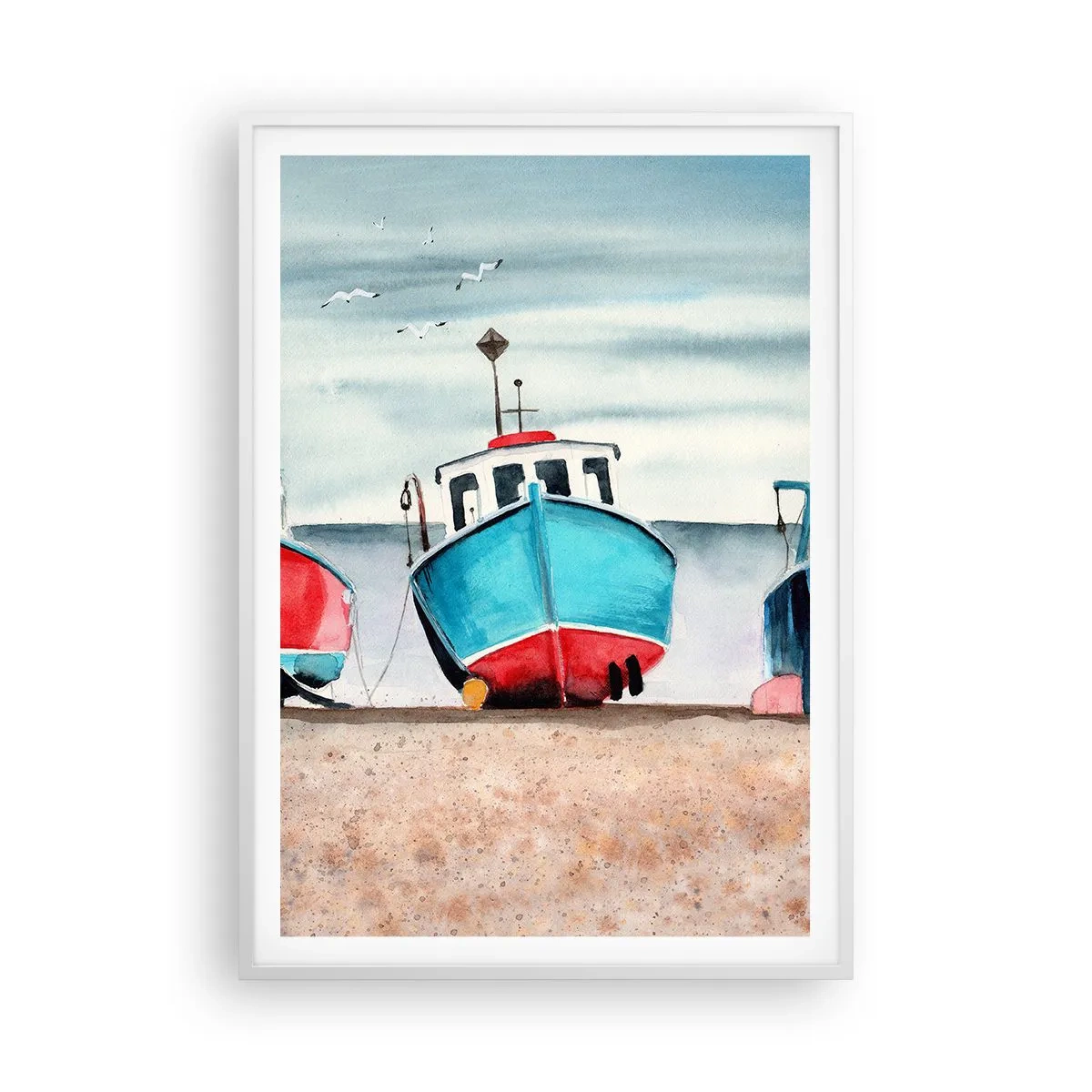 Plagát v bielom ráme - Pripravené na úlovok - 70x100 cm