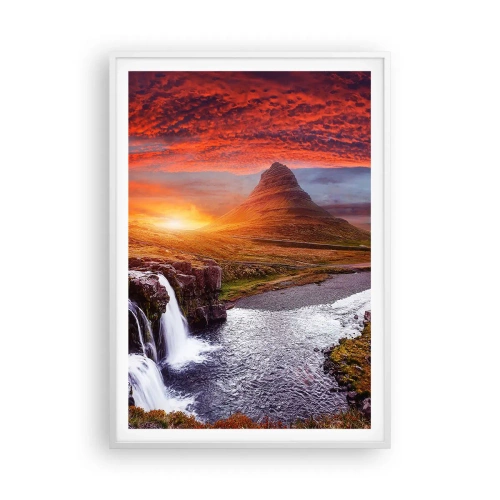 Plagát v bielom ráme - Pohľad na Stredozem - 70x100 cm