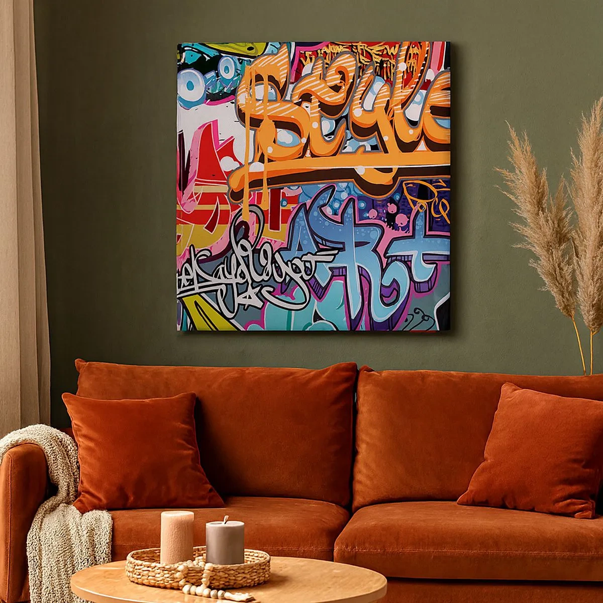 Obraz na plátne - Nástenné maľby, nástenné maľby… - 30x30 cm