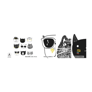 Vzorka samolepiacej fototapety Deluxe Sticker - Každý iný - Cat, Ilustračné, Grafika - 100x30 cm