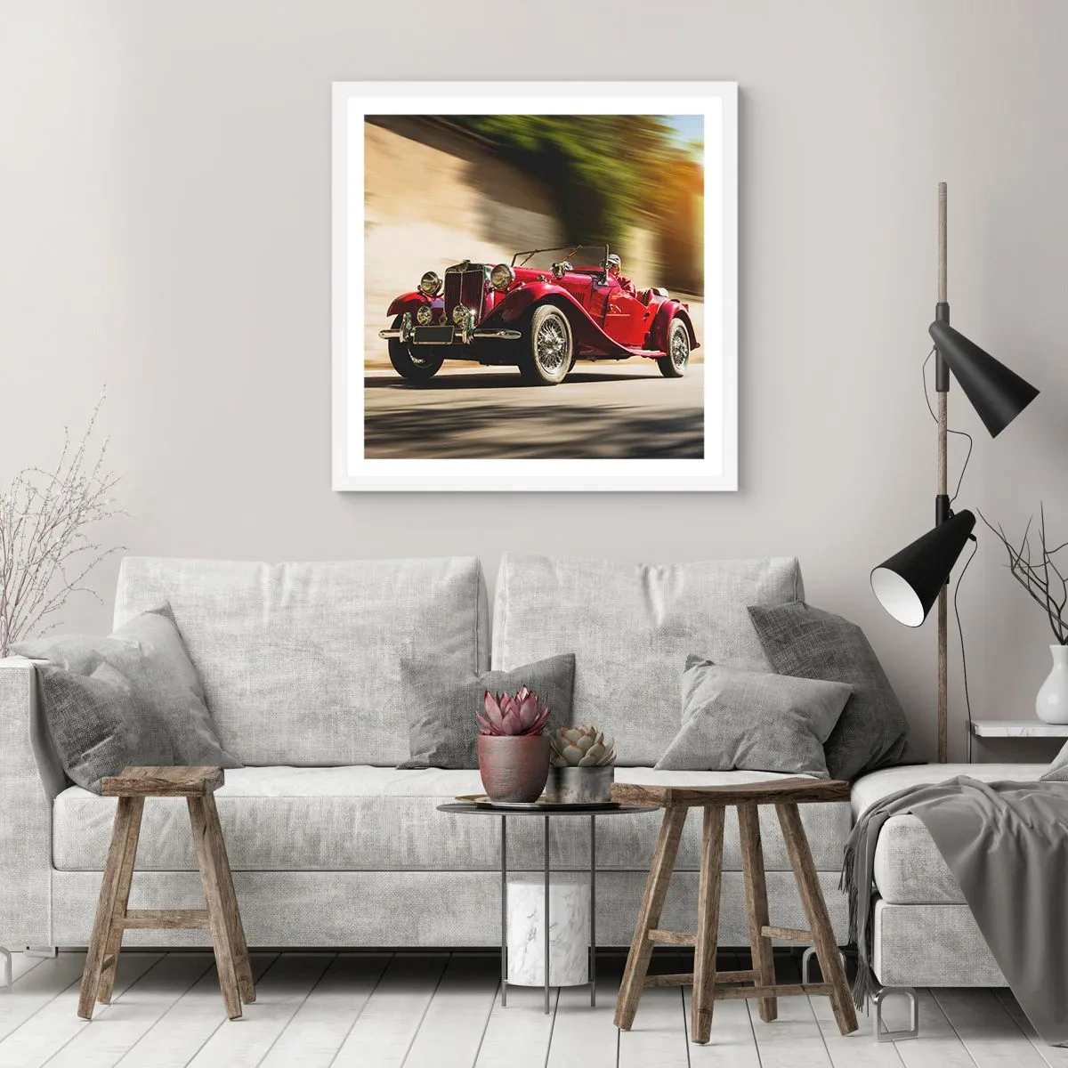 Plagát v bielom ráme - Krajšia ako Níke Samotrácka - 60x60 cm