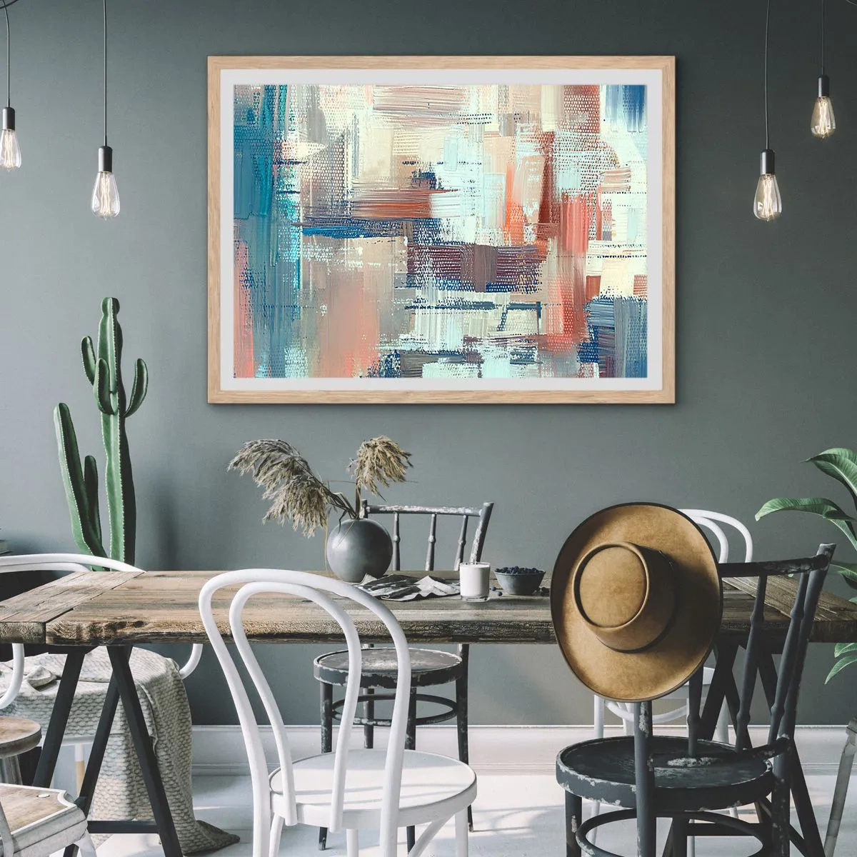 Plagát v ráme zo svetlého duba - Dostať sa k svetlu - 100x70 cm