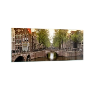 Obraz na skle - Loďou alebo na bicykli? - 100x40 cm