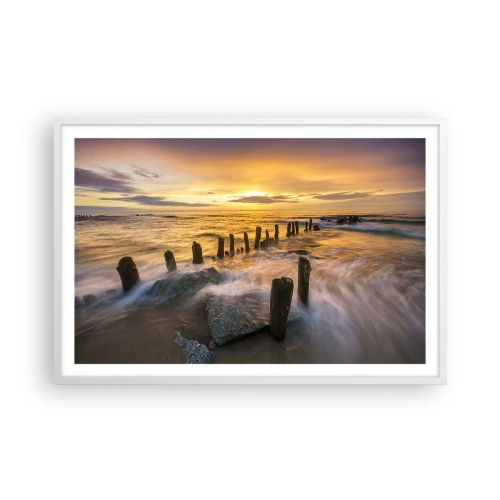 Plagát v bielom ráme - Drsná krása Baltského mora  - 91x61 cm