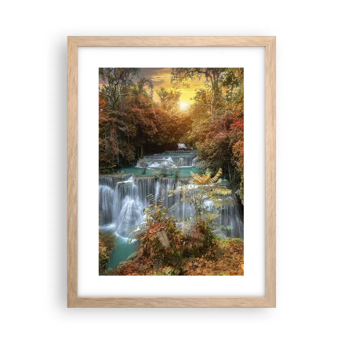 Plagát v ráme zo svetlého duba - Ukrytý poklad lesa - 30x40 cm