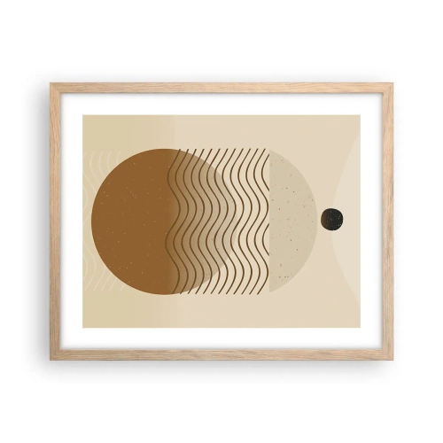 Plagát v ráme zo svetlého duba - O pôvode geometrických obrazcov - 50x40 cm