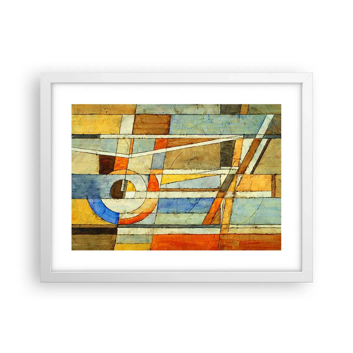 Plagát v bielom ráme - Kubizmus na stavbe - 40x30 cm