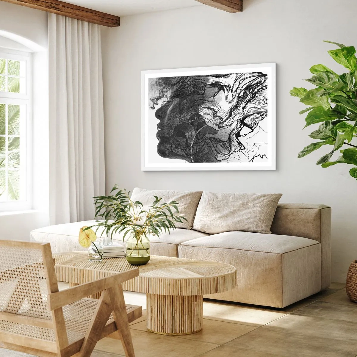 Plagát v bielom ráme - Zapletená v snoch - 91x61 cm