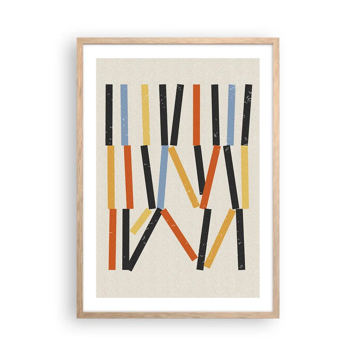 Plagát v ráme zo svetlého duba - Kompozícia na úrovni - 50x70 cm