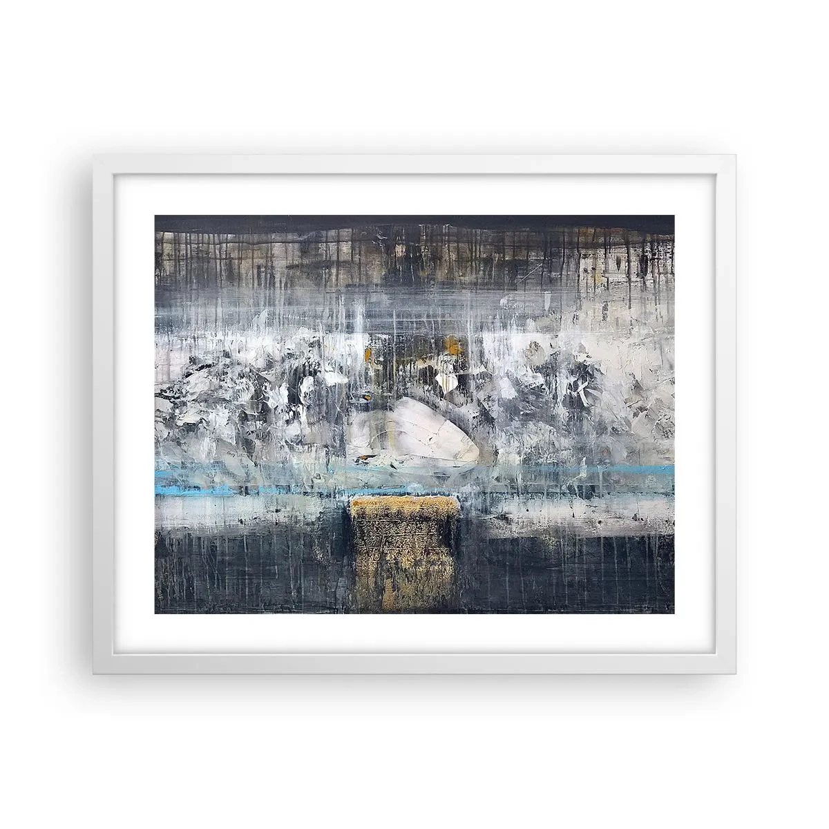 Plagát v bielom ráme - Ako na ľade, tak aj na hrude - 50x40 cm