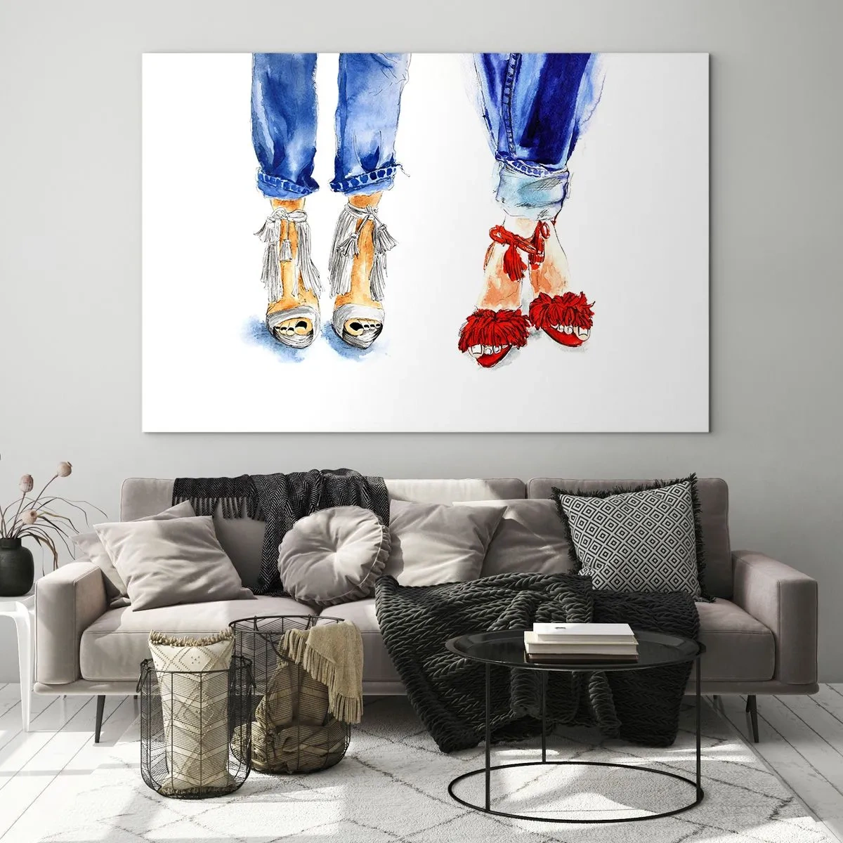 Obraz na skle - Možno by sme sa vydali na prechádzku? - 120x80 cm